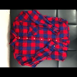 Plaid American Eagle Button Up